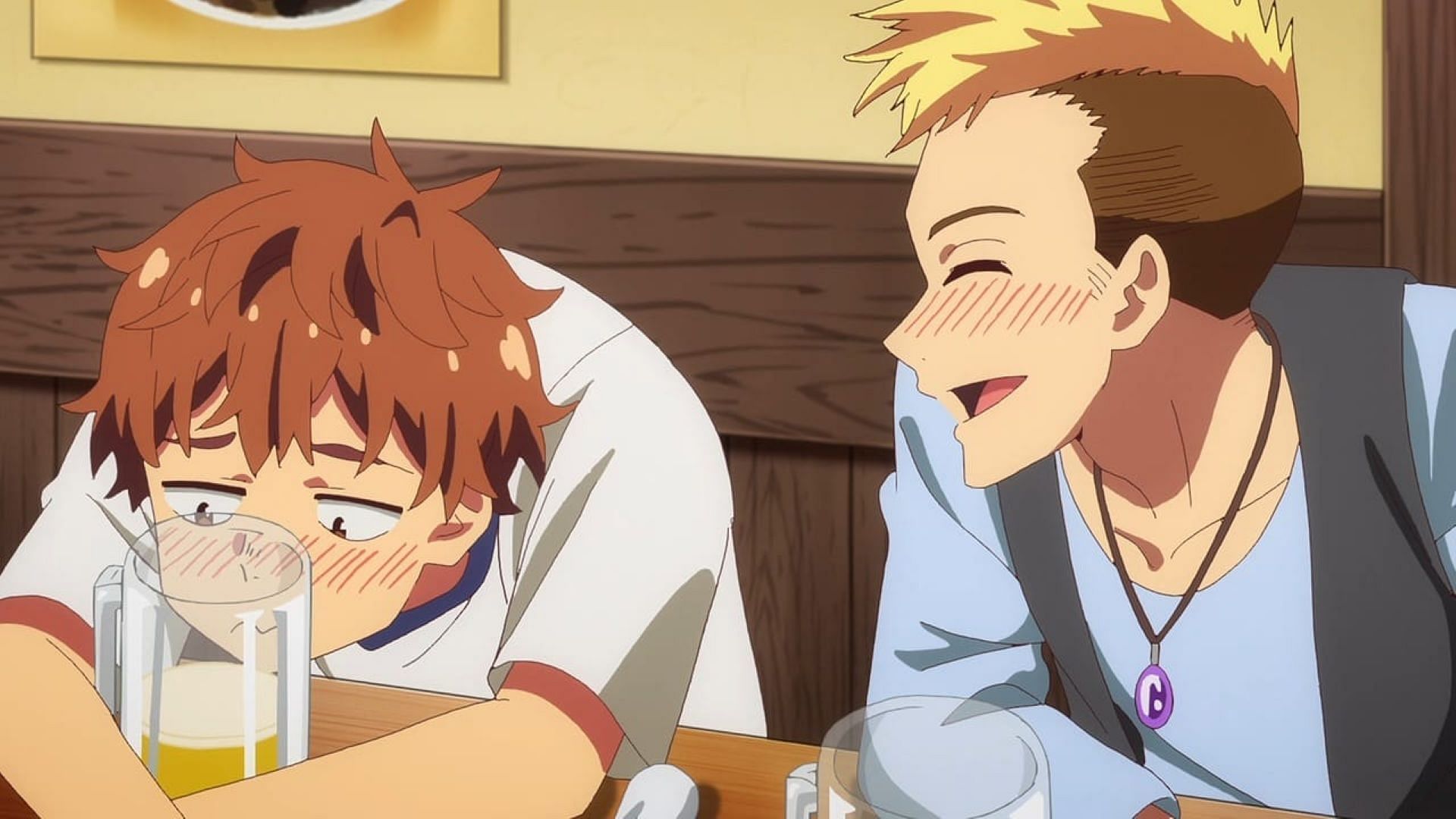 Kazuya and his friends at a bar in the episode (Image via TMS Entertainment)
